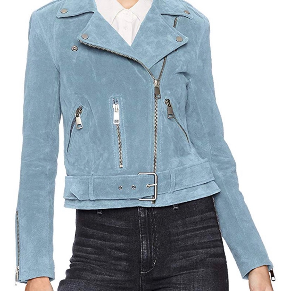 Baby blue suede jacket